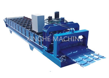 Cina Aluminium Industri Tile Roll Forming Machine Dengan Mesin Slitter Logam pemasok